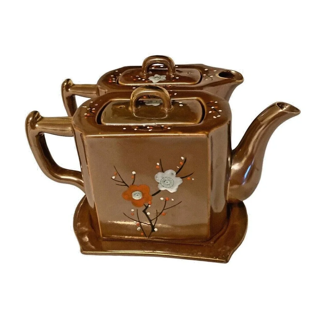 Japanese Tea Set TT Vintage‎ Hand Painted Tea Set with Tray Floral Pattern